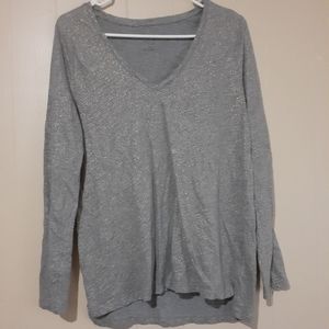 A.N.D a new day gray v neck sparkly glitter top